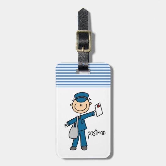 Postbode Stickfiguur Bagagelabel (Voorkant verticaal)