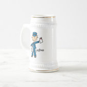 Postbode Stickfiguur Bierpul (Voorkant links)