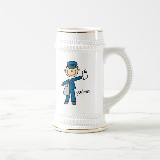 Postbode Stickfiguur Bierpul (Rechts)
