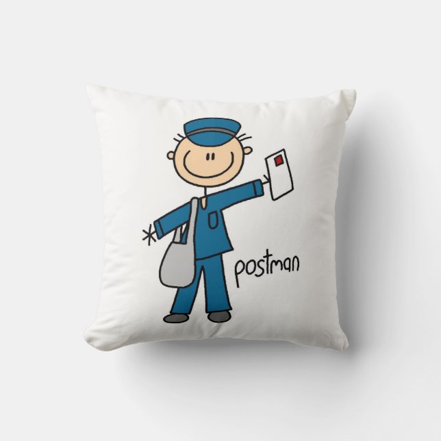 Postbode Stickfiguur Kussen (Voorkant)
