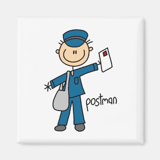 Postbode Stickfiguur Magneet (Voorkant)