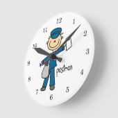 Postbode Stickfiguur Ronde Klok (Hoek)