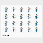 Postbode Stickfiguur Ronde Sticker (Vel)