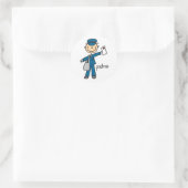 Postbode Stickfiguur Ronde Sticker (Tas)