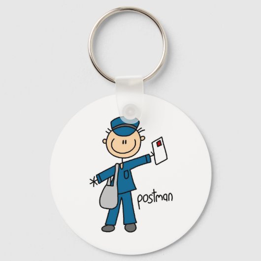 Postbode Stickfiguur Sleutelhanger (Voorkant)