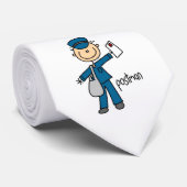 Postbode Stickfiguur Stropdas (Opgerold)