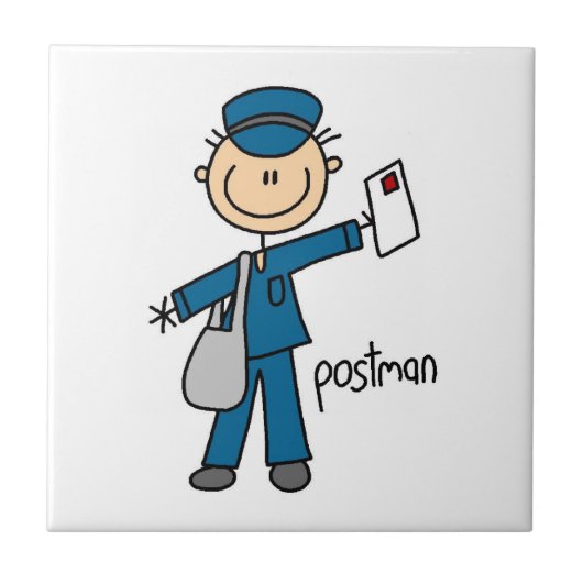 Postbode Stickfiguur Tegeltje (Voorkant)
