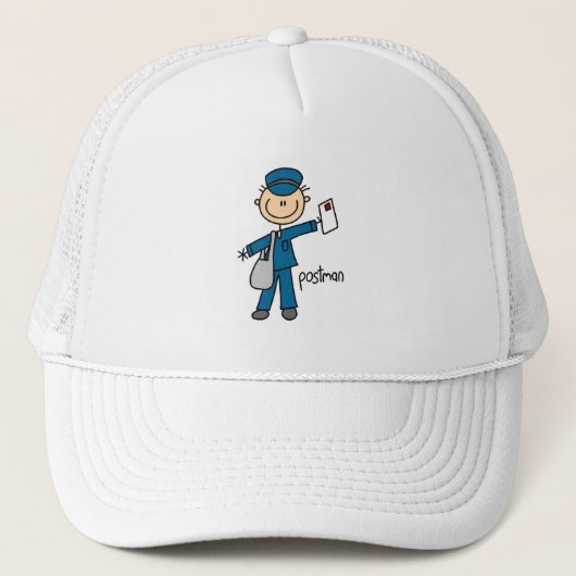 Postbode Stickfiguur Trucker Pet (Voorkant)