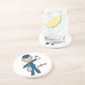 Postbode Stickfiguur Zandsteen Onderzetter (Zijkant)