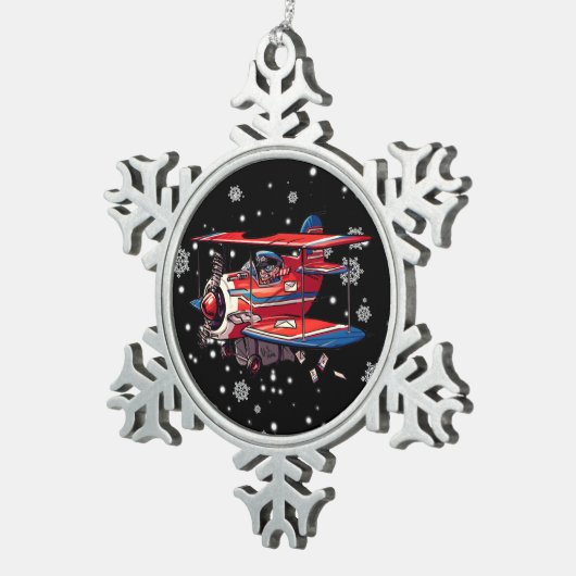 postbode tin sneeuwvlok ornament (Rechts)