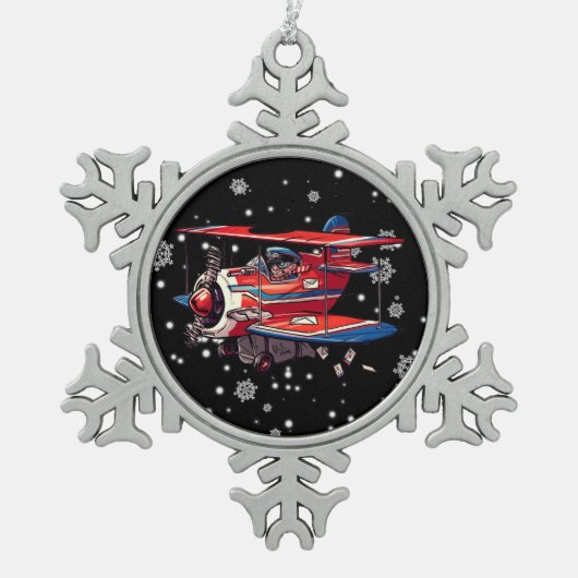 postbode tin sneeuwvlok ornament (Voorkant)