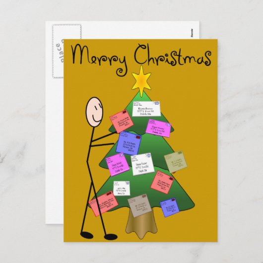 Postbode "Vrolijk Kerstfeest" Kaarten & Briefkaart (Voorkant / Achterkant)