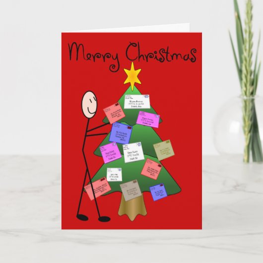 Postbode "Vrolijk Kerstfeest" Kaarten & Briefkaart (Voorkant)