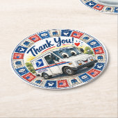 Postbode Waardering  Ronde Kartonnen Onderzetter (Gebogen)