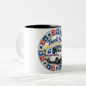 Postbode Waardering Tweekleurige Koffiemok (Voorkant links)