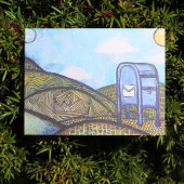 Postbodedroppostbus Postdienst Kunst Feestdagenkaart