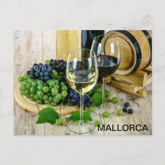 postbodegón vino y uvas Mallorca Briefkaart (Voorkant)