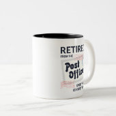 Postboer Retirement Mailman Funny Tweekleurige Koffiemok (Voorkant rechts)