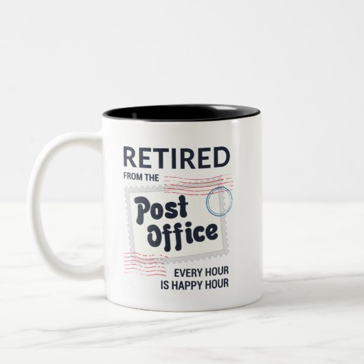 Postboer Retirement Mailman Funny Tweekleurige Koffiemok (Links)