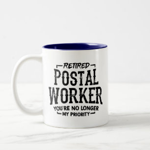 Postboer Retirement Mailman Funny Tweekleurige Koffiemok
