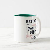 Postboer Retirement Mailman Funny Tweekleurige Koffiemok (Voorkant rechts)