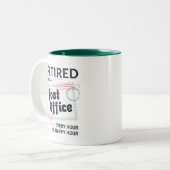 Postboer Retirement Mailman Funny Tweekleurige Koffiemok (Voorkant links)