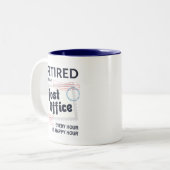 Postboer Retirement Mailman Funny Tweekleurige Koffiemok (Voorkant links)