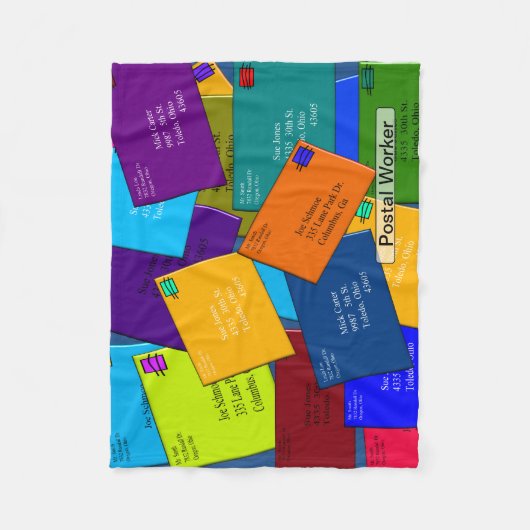 Postboor Fleece Blanket Letters 7 Deken (Voorkant)