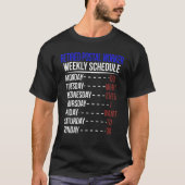 Postboor Schedule Retirement Mailman T-shirt (Voorkant)
