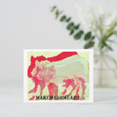 postboot wolf briefkaart (Staand voorkant)