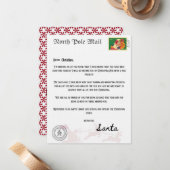 Postbrief Noordpool van Santa Claus, aangepast Notitiekaartje (Voorkant / Achterkant in situ)