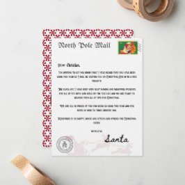 Postbrief Noordpool van Santa Claus, aangepast Notitiekaartje