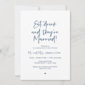 Postbruiloft Brunch, Eat, drink en gehuwd Invita Kaart (Voorkant)
