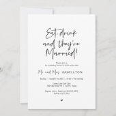 Postbruiloft Brunch, Eat, drink en gehuwd Kaart (Voorkant)