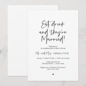Postbruiloft Brunch, Eat, drink en gehuwd Kaart (Voorkant / Achterkant)
