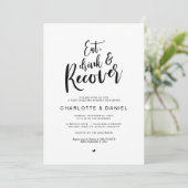 Postbruiloft, eet, Drink en Recover Brunch Kaart (Staand voorkant)