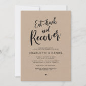 Postbruiloft, eet, Drink en Recover Brunch, Kraft Kaart (Voorkant)