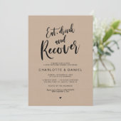 Postbruiloft, eet, Drink en Recover Brunch, Kraft Kaart (Staand voorkant)