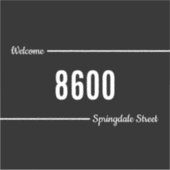 Postbus Decal Black & White Name/Street Address Sticker (Voorkant)