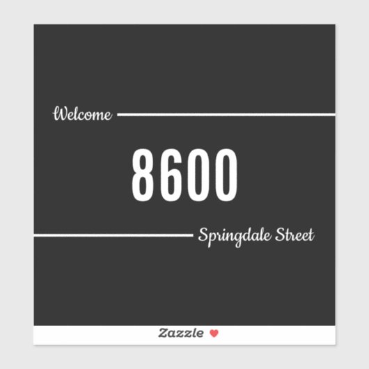 Postbus Decal Black & White Name/Street Address Sticker (Vel)
