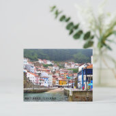 Postbus del pueblo de Cudillero en Asturias Briefkaart (Staand voorkant)
