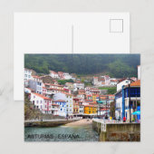 Postbus del pueblo de Cudillero en Asturias Briefkaart (Voorkant / Achterkant)