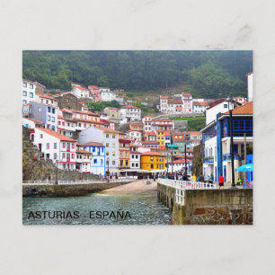 Postbus del pueblo de Cudillero en Asturias Briefkaart