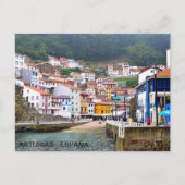 Postbus del pueblo de Cudillero en Asturias Briefkaart (Voorkant)