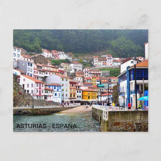 Postbus del pueblo de Cudillero en Asturias Briefkaart (Voorkant)
