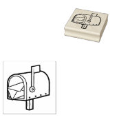 Postbus met een envelop rubberen stempel (Gestempeld)