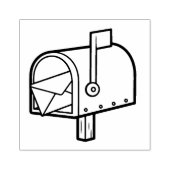 Postbus met een envelop rubberen stempel (Afrduk)