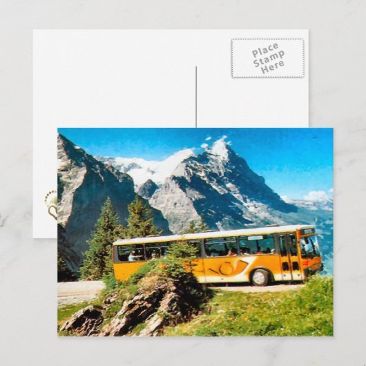 Postbus op de berg briefkaart (Voorkant / Achterkant)