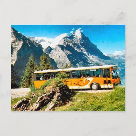 Postbus op de berg briefkaart (Voorkant)