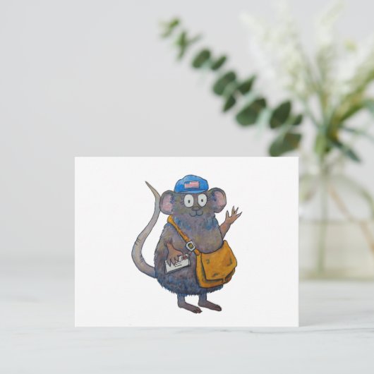 Postbus Postbode Postbode Bedankt Muis Briefkaart (Staand voorkant)